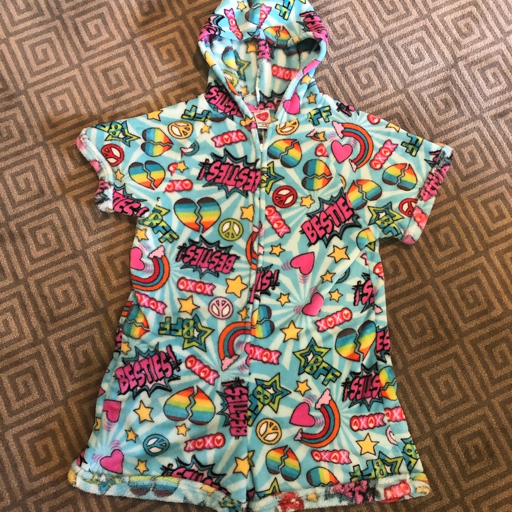 Fuzzy Short Onesie Romper Pajamas PJs